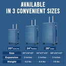 IZOD Romeo Lightweight Expandable ABS 3 Piece Luggage Set - 20", 24", and 28" Sizes with 360° Dual Spinning Wheels and Combo Lock