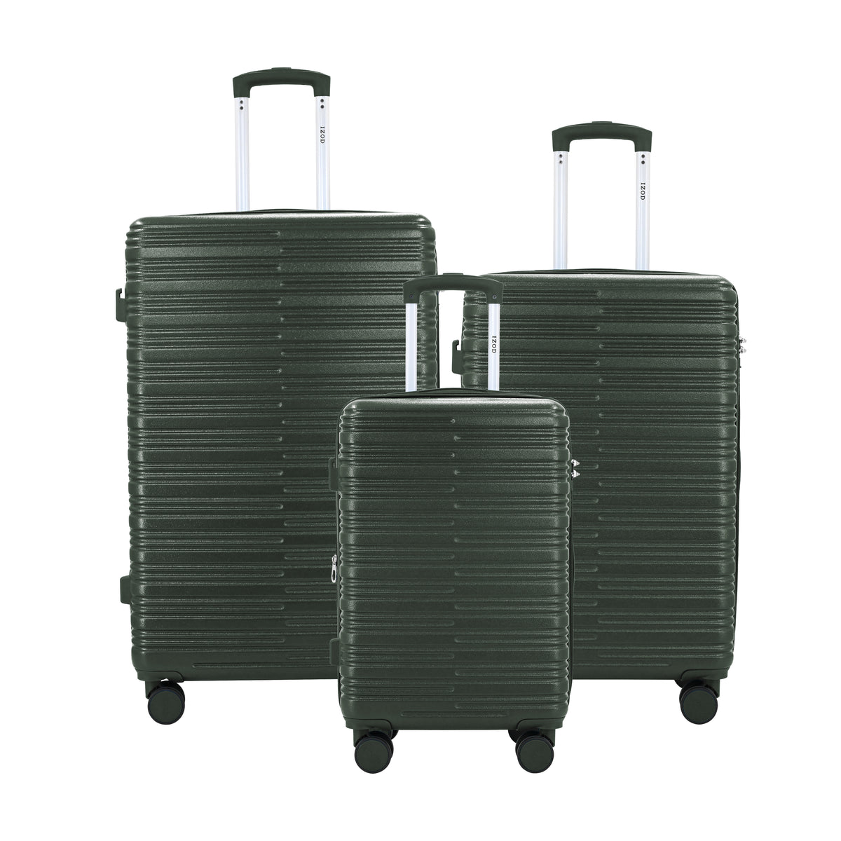 IZOD Romeo Lightweight Expandable ABS 3 Piece Luggage Set - 20", 24", and 28" Sizes with 360° Dual Spinning Wheels and Combo Lock