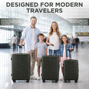 IZOD Romeo Lightweight Expandable ABS 3 Piece Luggage Set - 20", 24", and 28" Sizes with 360° Dual Spinning Wheels and Combo Lock