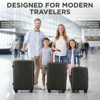 IZOD Romeo Lightweight Expandable ABS 3 Piece Luggage Set - 20", 24", and 28" Sizes with 360° Dual Spinning Wheels and Combo Lock