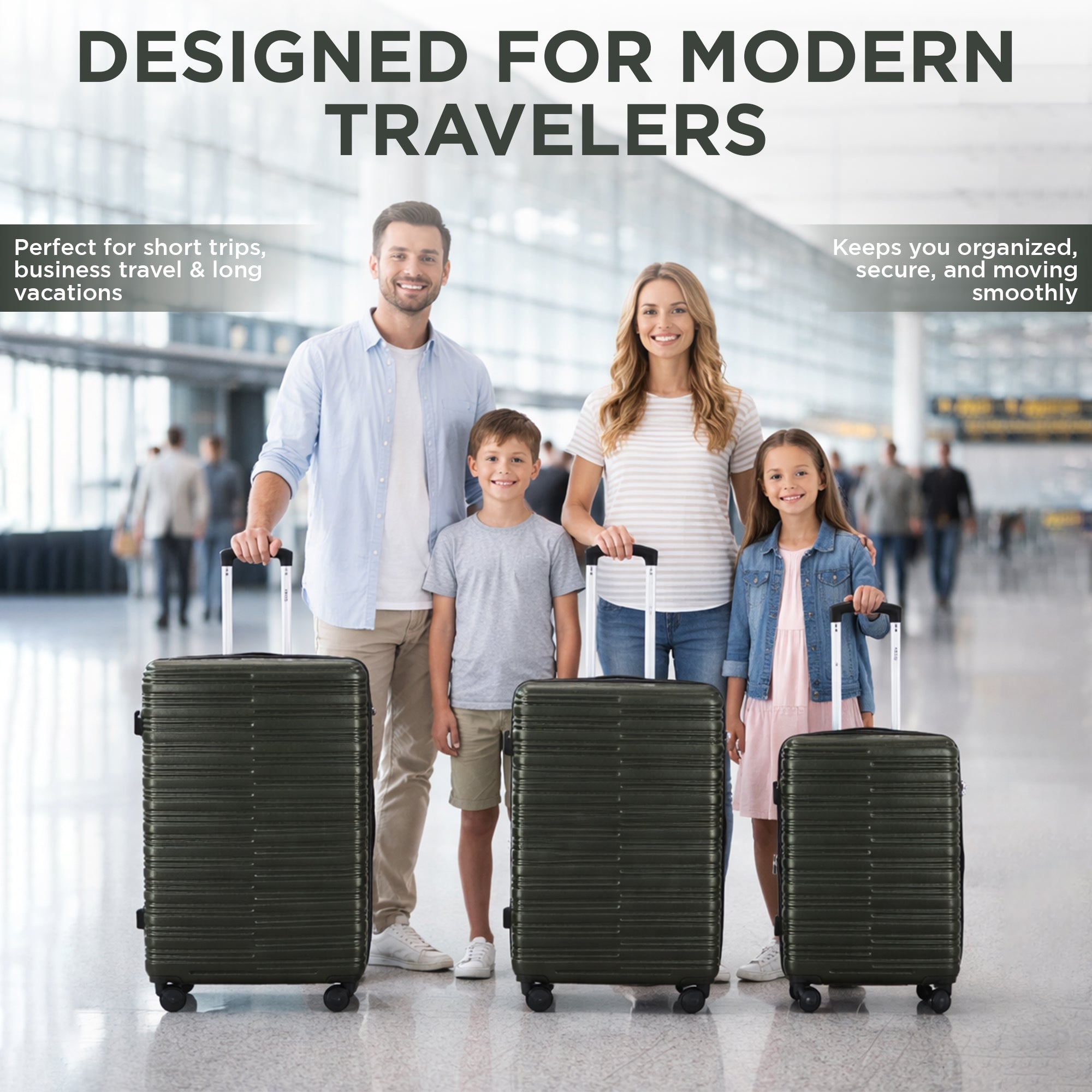 IZOD Romeo Lightweight Expandable ABS 3 Piece Luggage Set - 20", 24", and 28" Sizes with 360° Dual Spinning Wheels and Combo Lock