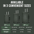 IZOD Romeo Lightweight Expandable ABS 3 Piece Luggage Set - 20", 24", and 28" Sizes with 360° Dual Spinning Wheels and Combo Lock