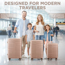 IZOD Romeo Lightweight Expandable ABS 3 Piece Luggage Set - 20", 24", and 28" Sizes with 360° Dual Spinning Wheels and Combo Lock