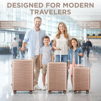 IZOD Romeo Lightweight Expandable ABS 3 Piece Luggage Set - 20", 24", and 28" Sizes with 360° Dual Spinning Wheels and Combo Lock