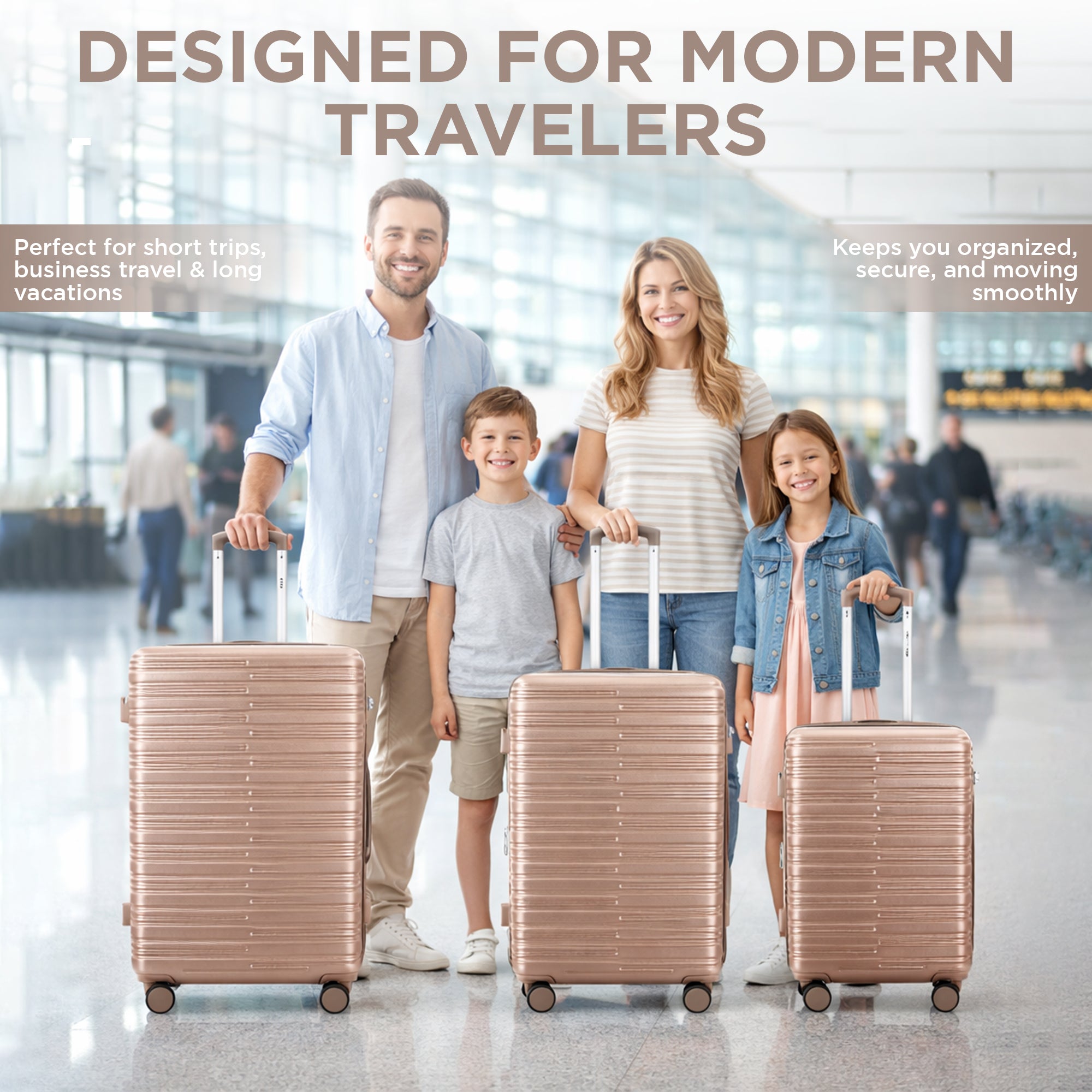IZOD Romeo Lightweight Expandable ABS 3 Piece Luggage Set - 20", 24", and 28" Sizes with 360° Dual Spinning Wheels and Combo Lock