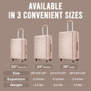 IZOD Romeo Lightweight Expandable ABS 3 Piece Luggage Set - 20", 24", and 28" Sizes with 360° Dual Spinning Wheels and Combo Lock