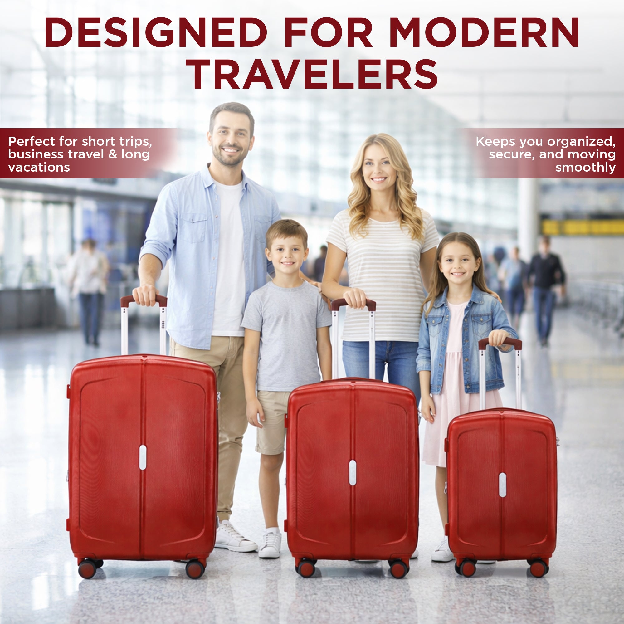 IZOD Mateo Travel 3 Piece Luggage Set - Durable ABS Hard Shell with 360° Wheels and Combo Lock