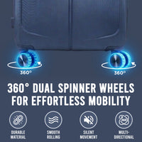 IZOD Mateo Travel 3 Piece Luggage Set - Durable ABS Hard Shell with 360° Wheels and Combo Lock