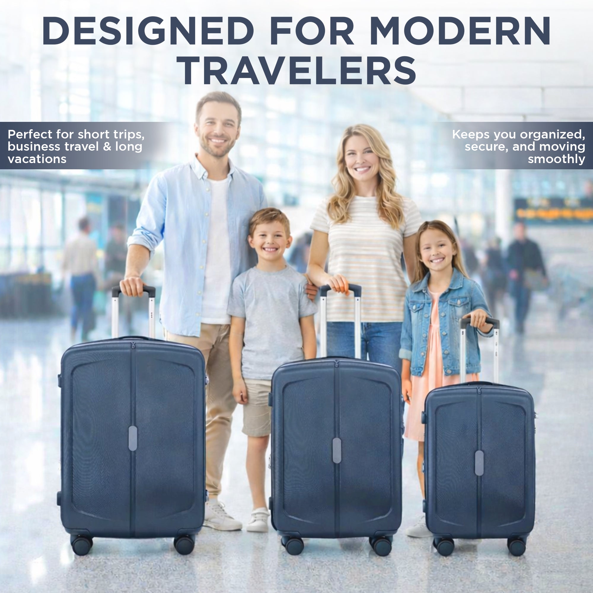 IZOD Mateo Travel 3 Piece Luggage Set - Durable ABS Hard Shell with 360° Wheels and Combo Lock