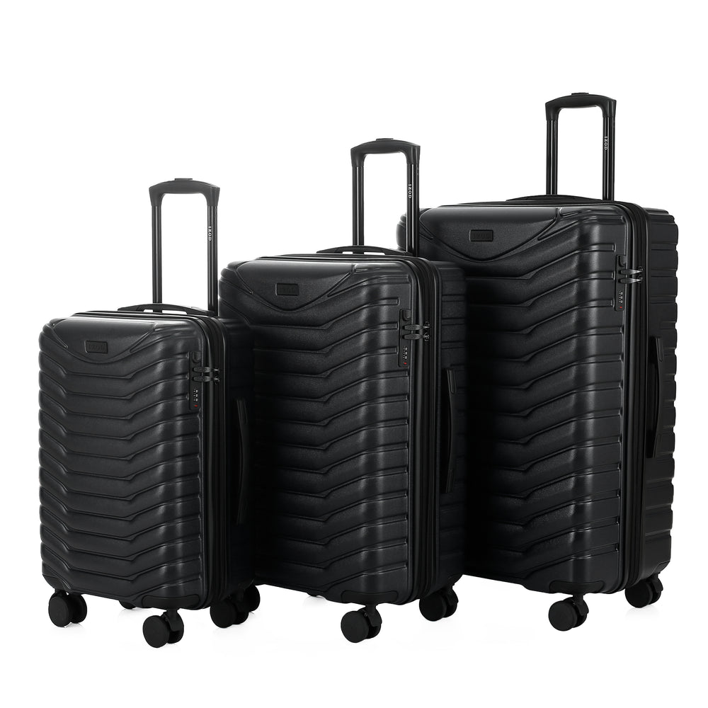 IZOD Phantom Lightweight Expandable ABS 3 Piece Luggage Set - 20", 24", and 28" Sizes with 360° Dual Spinning Wheels and Combo Lock