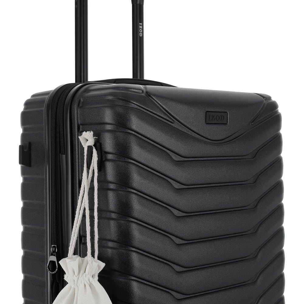 IZOD Phantom Lightweight Expandable ABS 3 Piece Luggage Set - 20", 24", and 28" Sizes with 360° Dual Spinning Wheels and Combo Lock