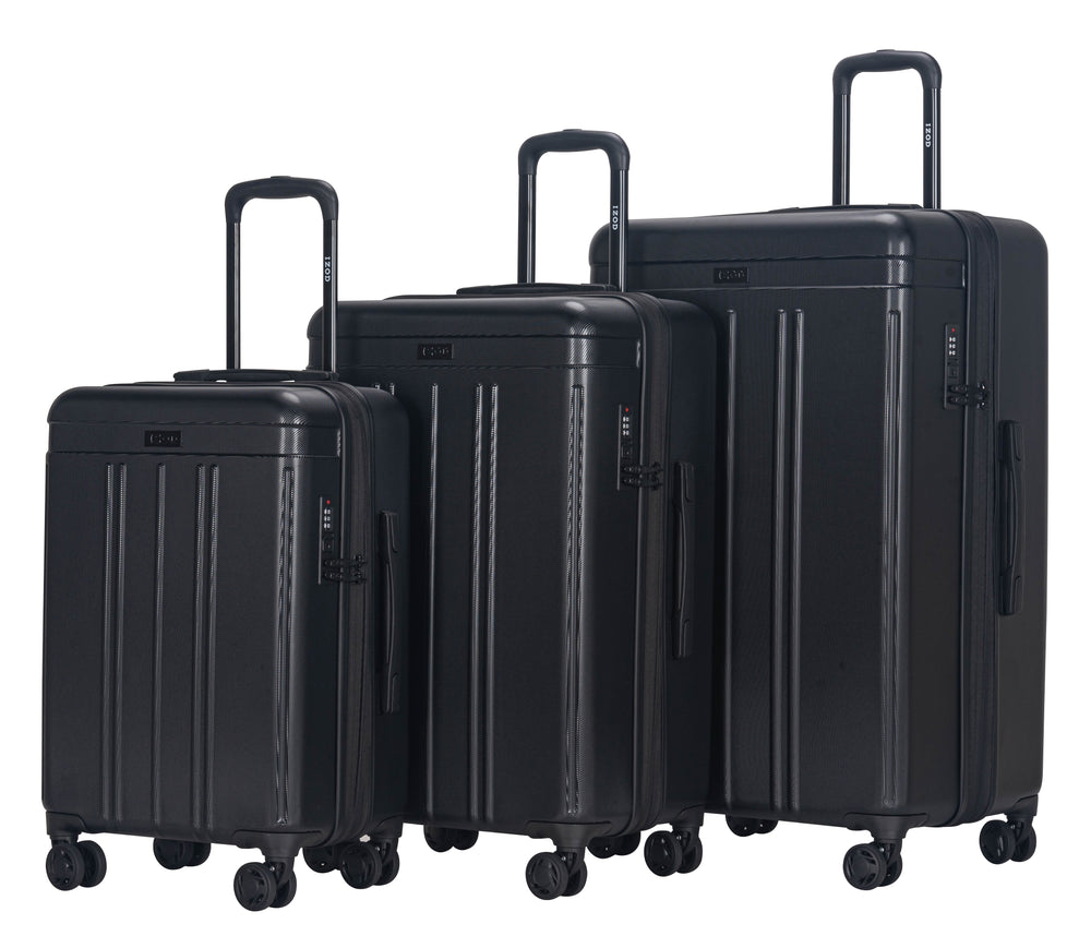 IZOD Zoe 3-Piece Luggage Set – Lightweight ABS Hard Shell Suitcases with 360° Spinner Wheels, Telescopic Handle & Expandable Design (28”/24”/20”)