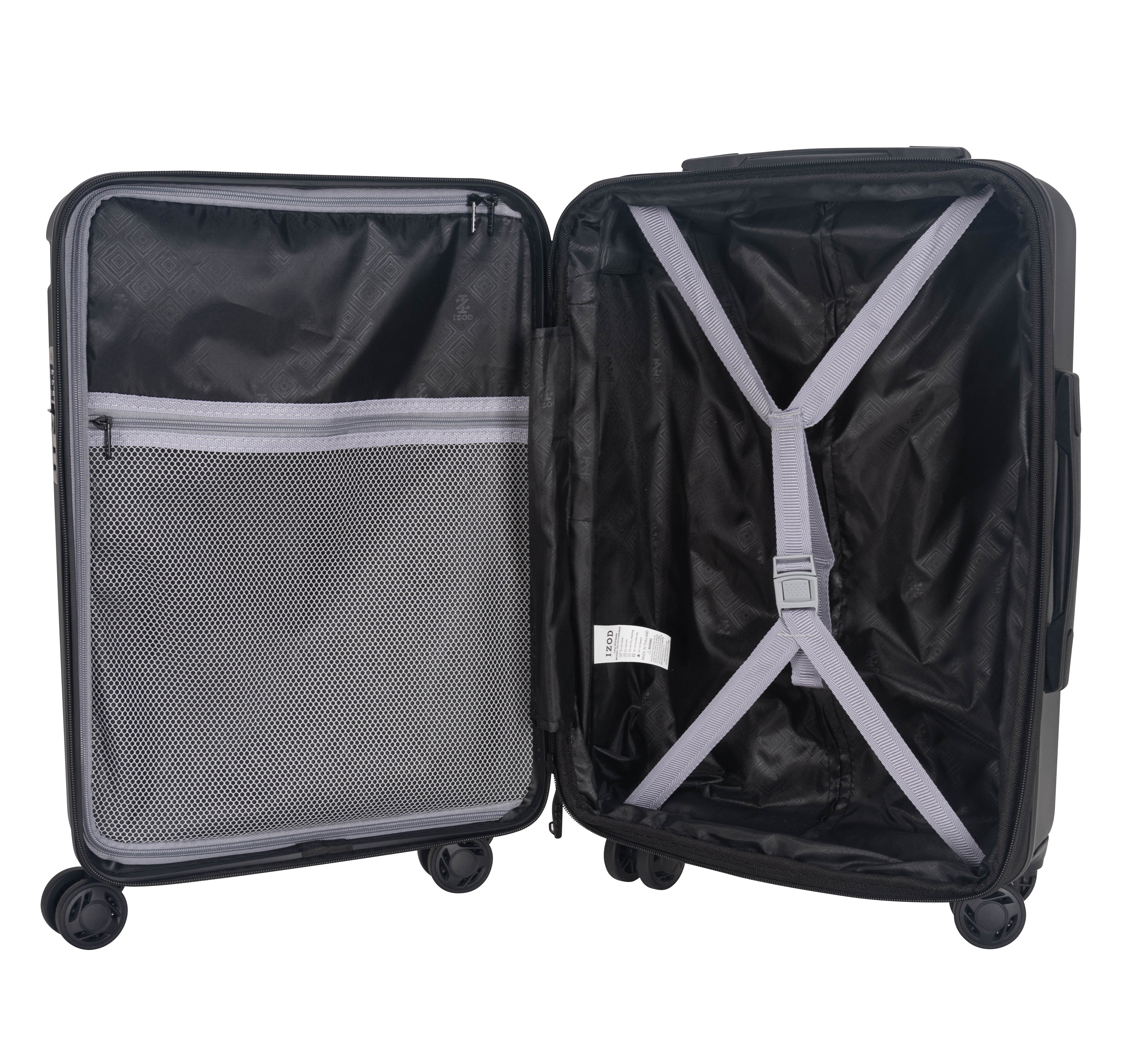 IZOD Zoe 3-Piece Luggage Set – Lightweight ABS Hard Shell Suitcases with 360° Spinner Wheels, Telescopic Handle & Expandable Design (28”/24”/20”)