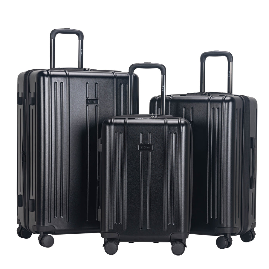 Black IZOD three-piece luggage set