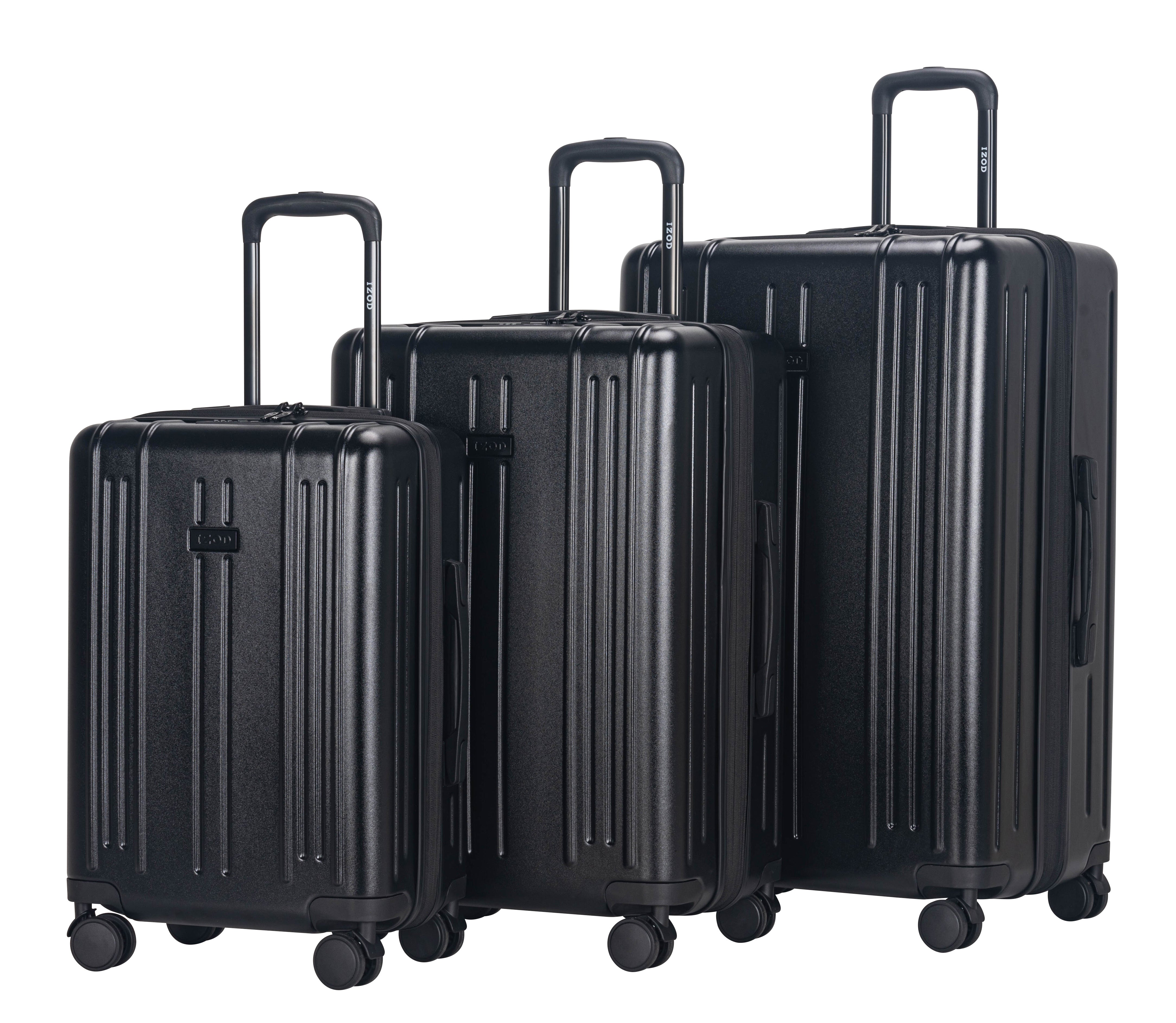 IZOD ISLA 3-Piece Luggage Set – Lightweight ABS Hard Shell Suitcases with 360° Spinner Wheels, Telescopic Handle & Expandable Design (28”/24”/20”)