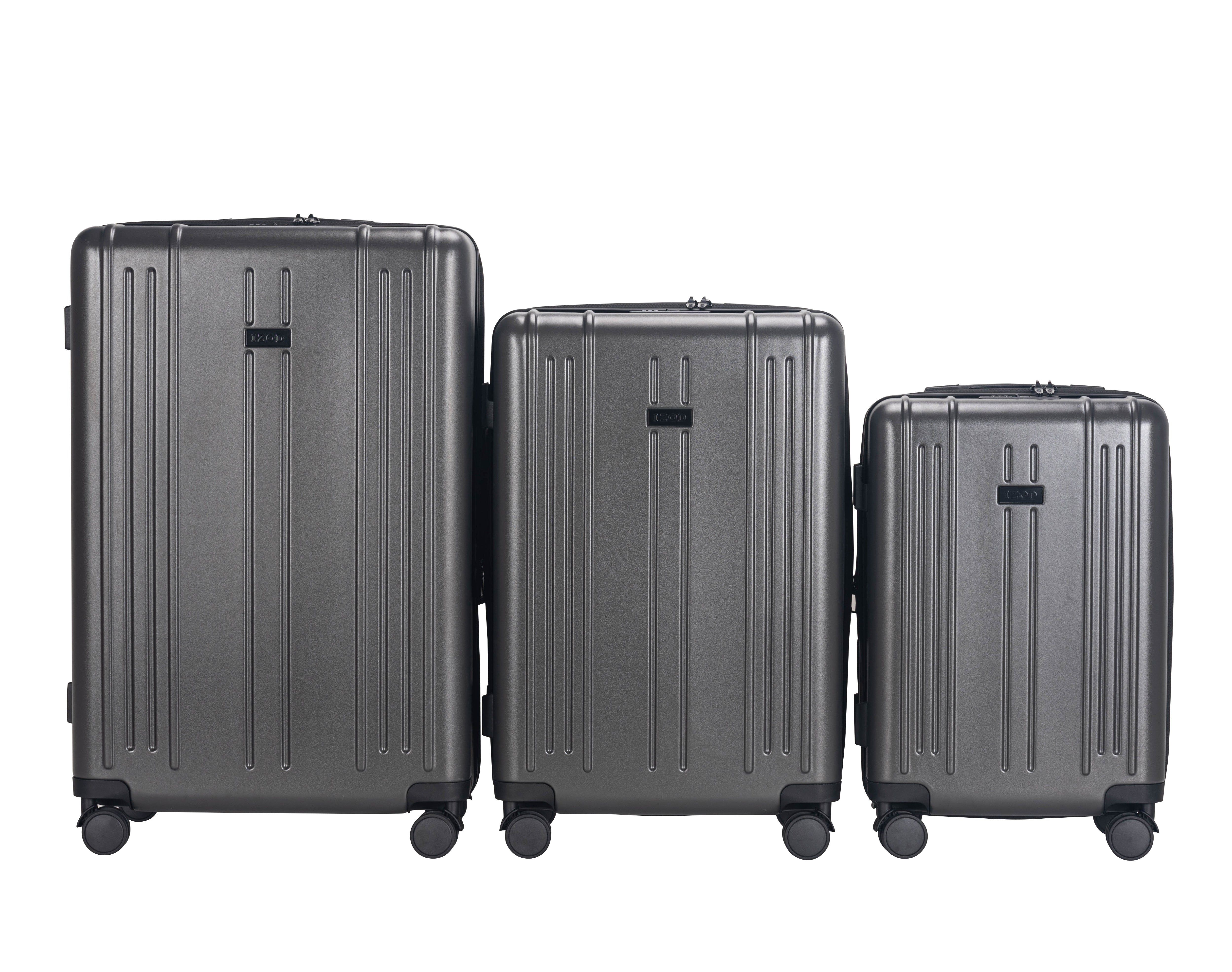 IZOD ISLA 3-Piece Luggage Set – Lightweight ABS Hard Shell Suitcases with 360° Spinner Wheels, Telescopic Handle & Expandable Design (28”/24”/20”)