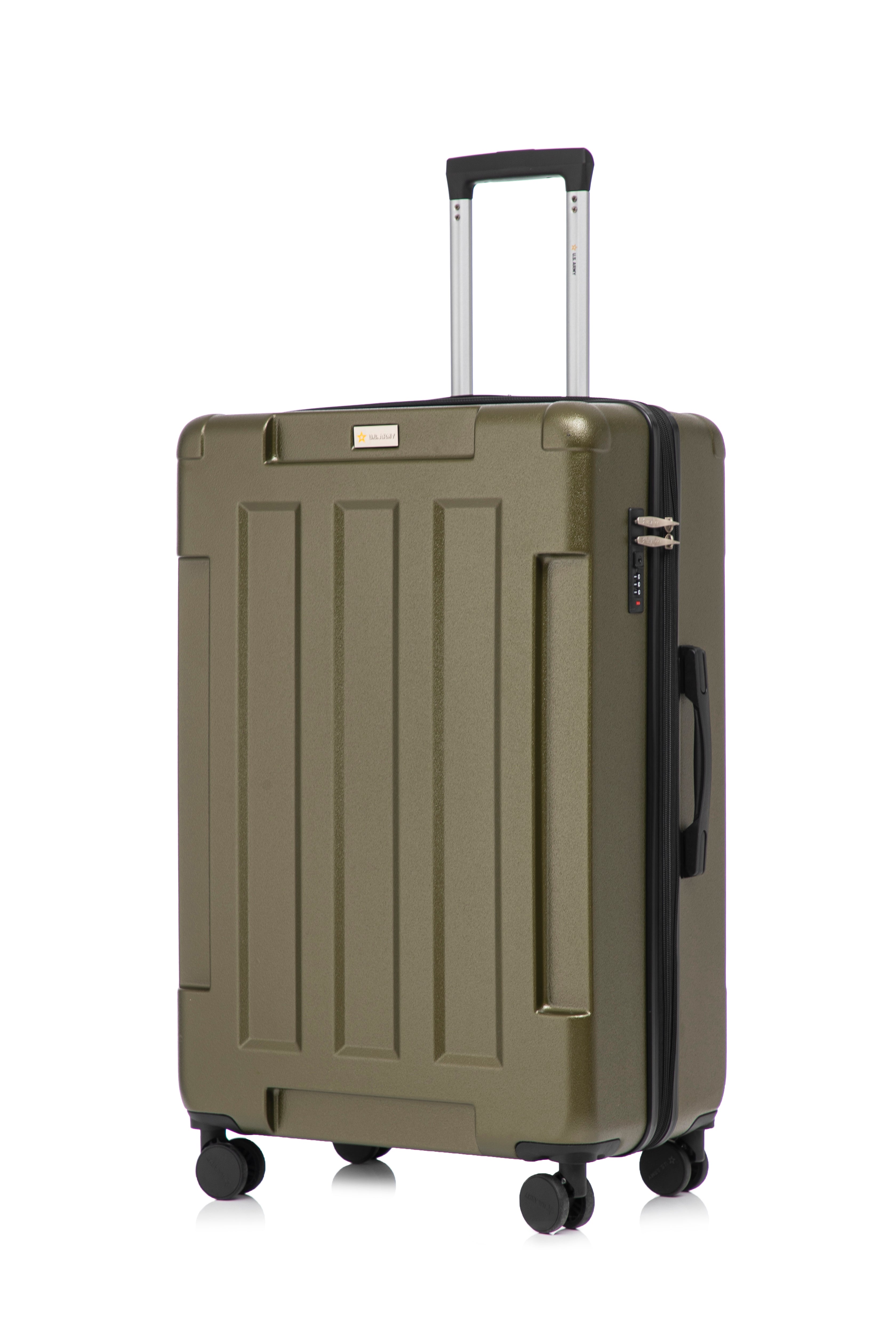 US Army Hawk 3-Piece Luggage Set – Lightweight Expandable ABS Hard Shell Suitcases with Spinner Wheels & Logo Print (28”/24”/20”) – Military Travel Collection
