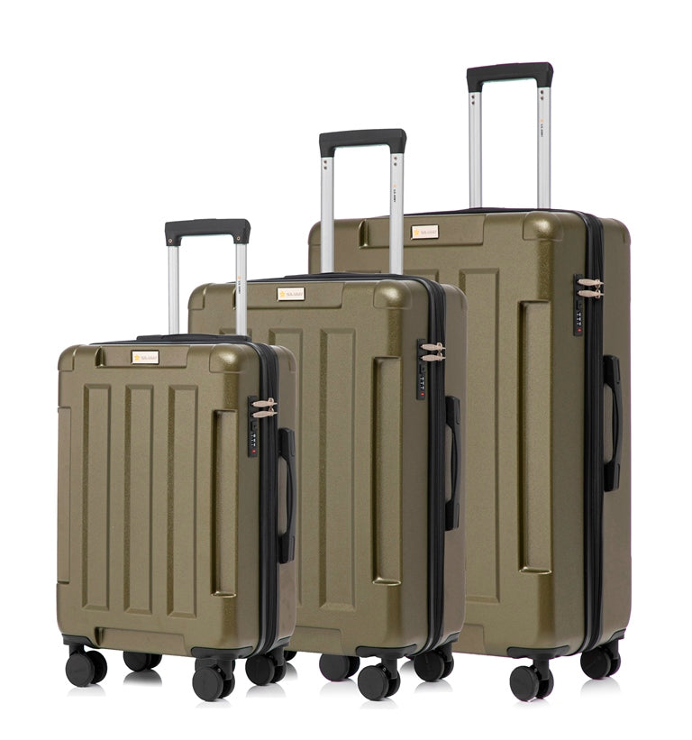 US Army Hawk 3-Piece Luggage Set – Lightweight Expandable ABS Hard Shell Suitcases with Spinner Wheels & Logo Print (28”/24”/20”) – Military Travel Collection
