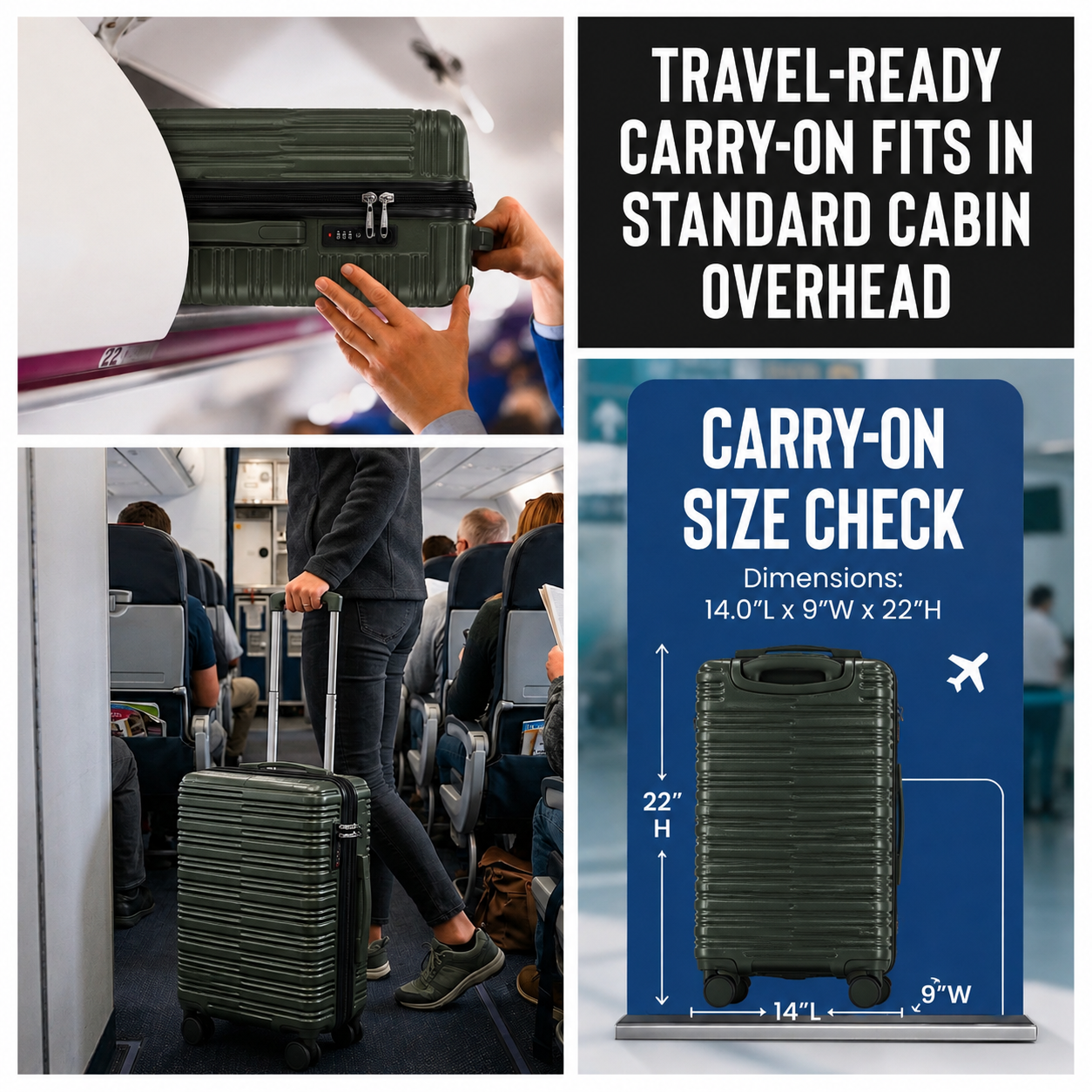IZOD Romeo 20-Inch Carry-On Luggage – Lightweight Expandable ABS Hardside Suitcase with 360° Dual Spinner Wheels & Built-In Combo Lock