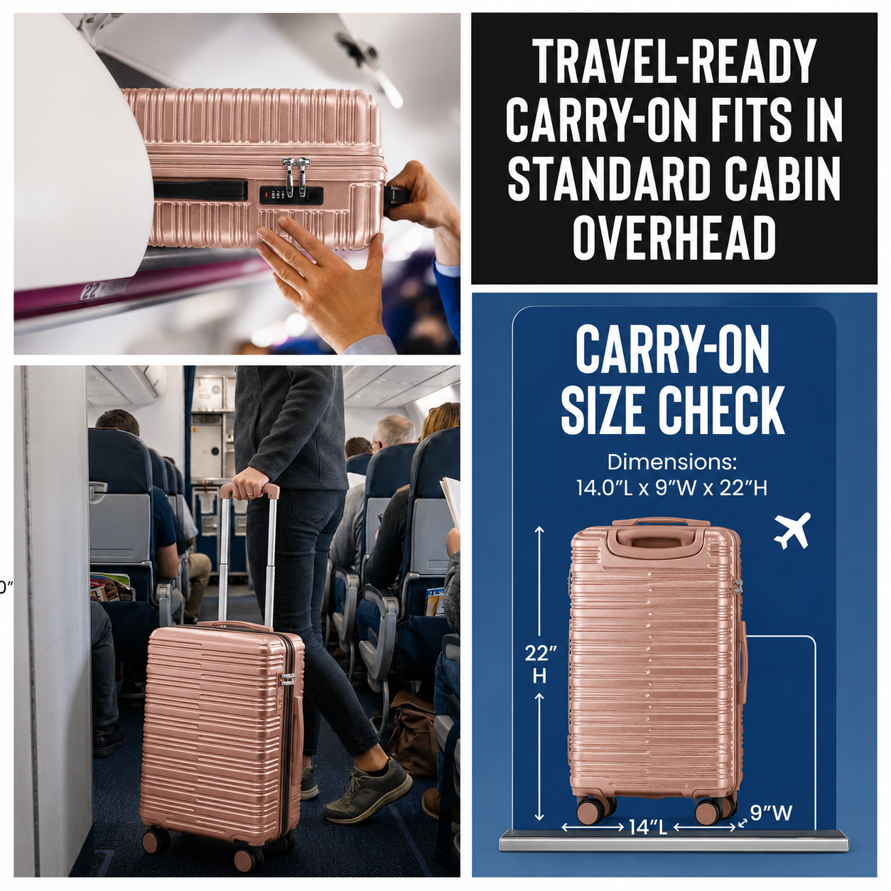 IZOD Romeo 20-Inch Carry-On Luggage – Lightweight Expandable ABS Hardside Suitcase with 360° Dual Spinner Wheels & Built-In Combo Lock