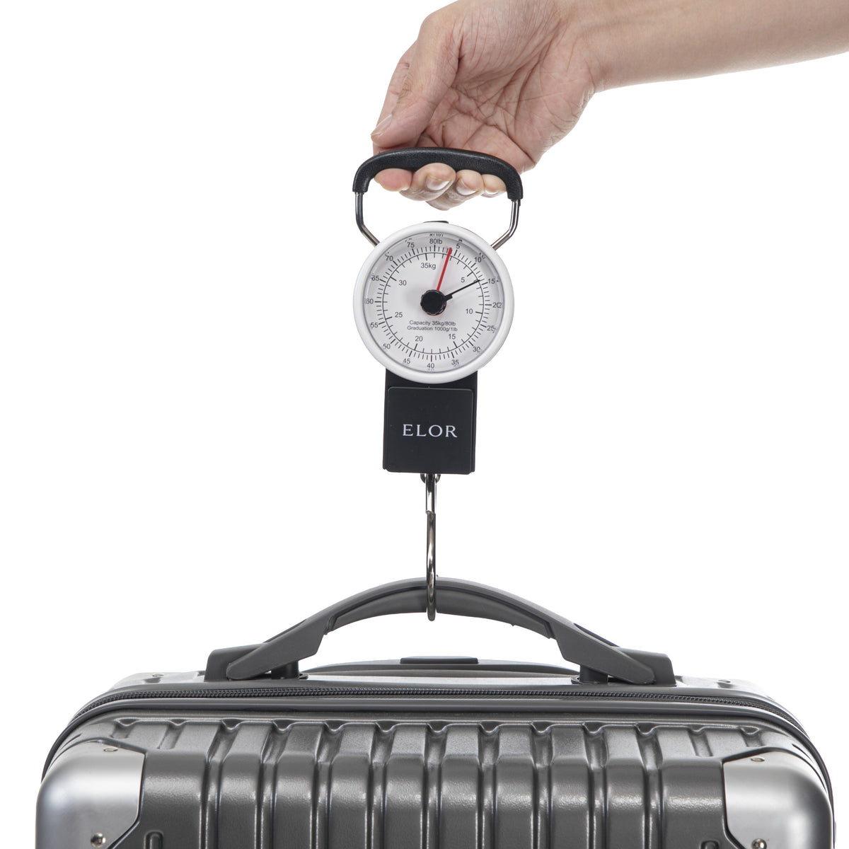 ELOR Travel Portable Luggage Scale with Built-in Tape Measure - Weight Up to 80 lbs.