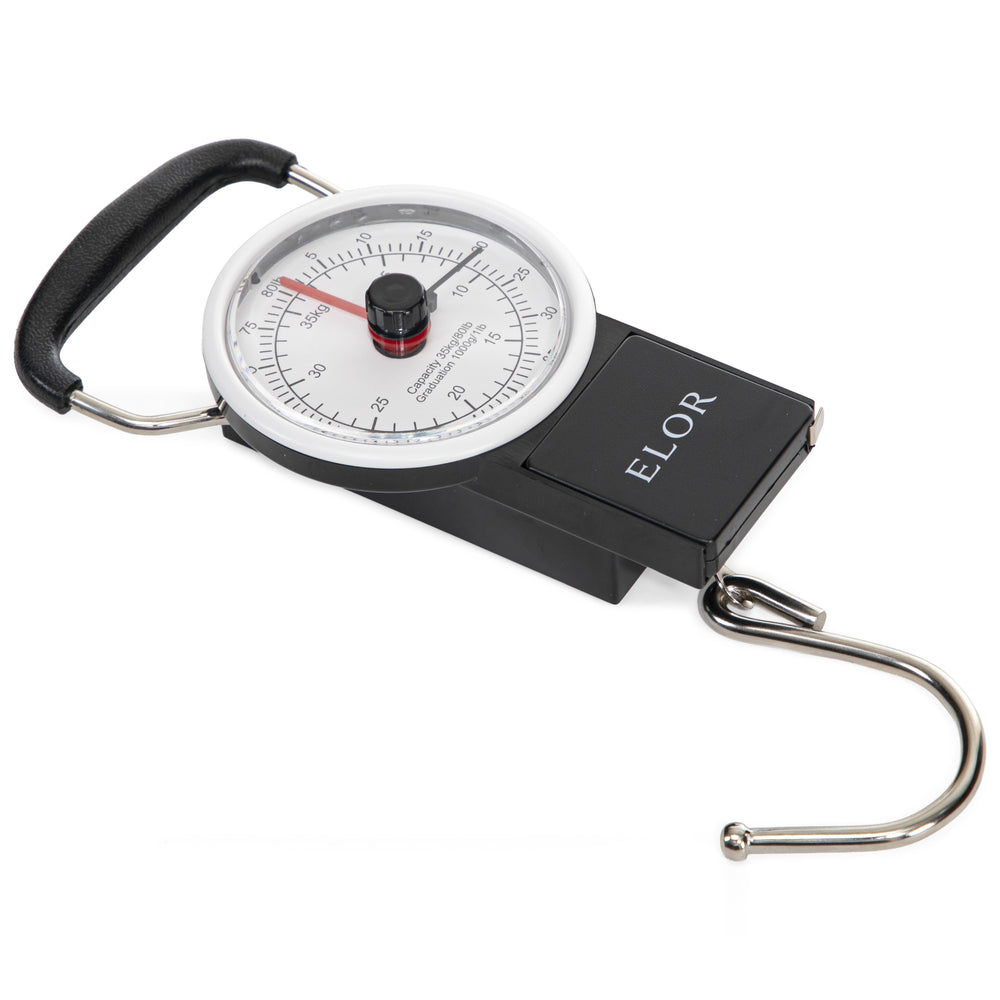 ELOR Travel Portable Luggage Scale with Built-in Tape Measure - Weight Up to 80 lbs.