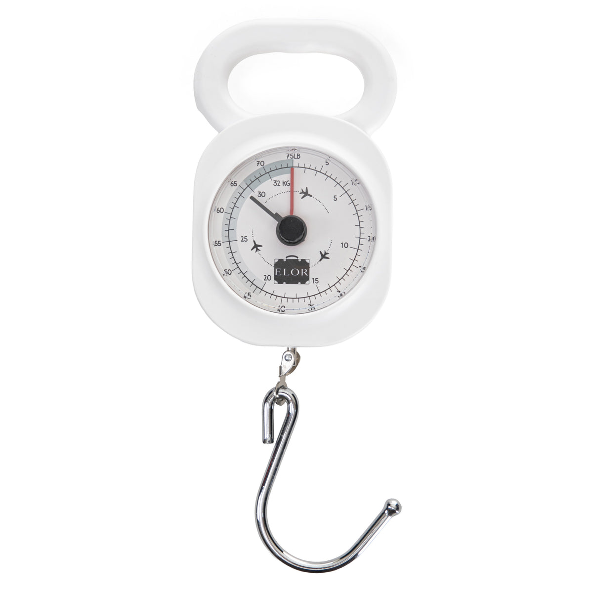 ELOR Travel Mechanical Chrome Luggage Scale - Weight Up to 75 lbs. / 34 kg