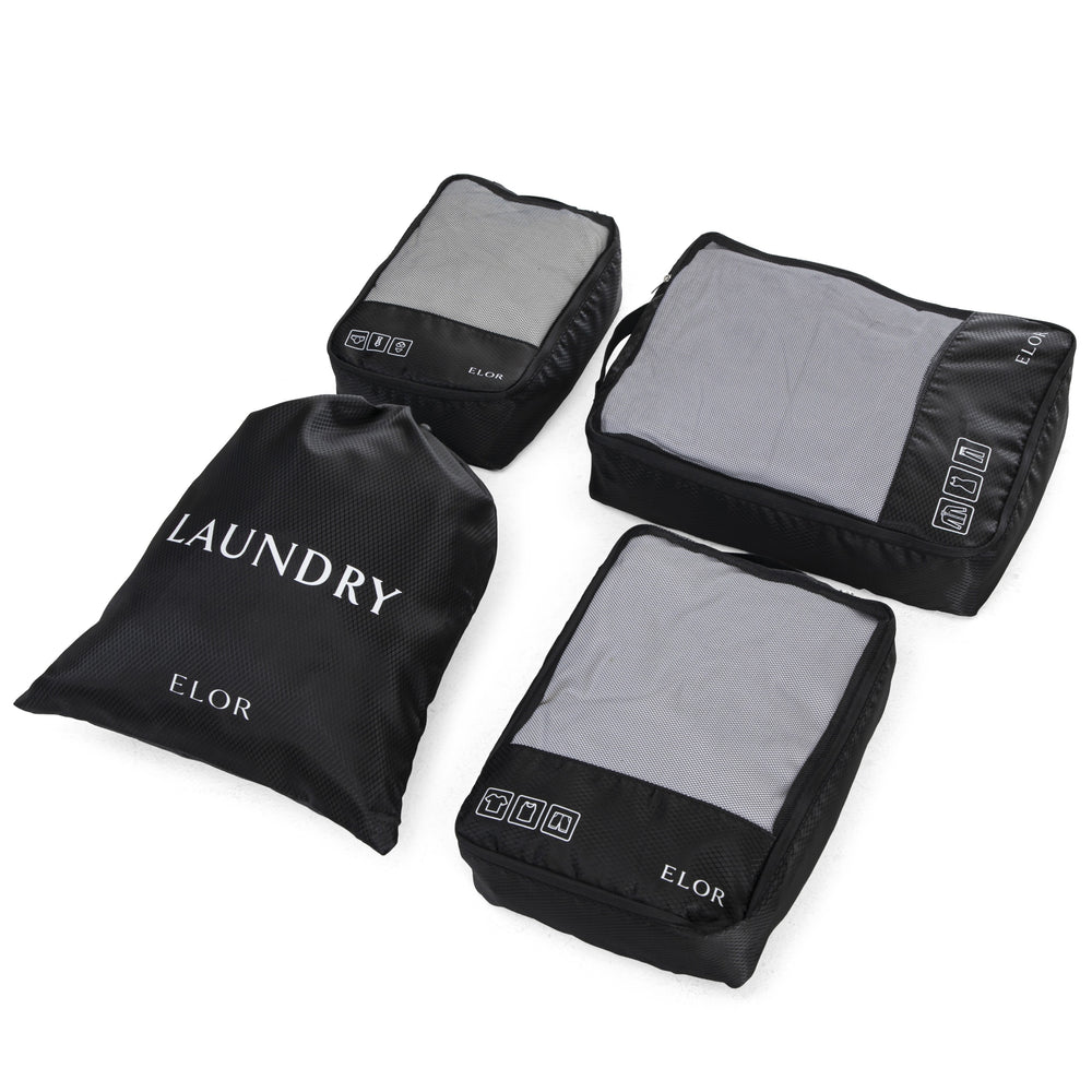 ELOR Travel All-in-One 4 Piece Packing Cube Set with Laundry Bag