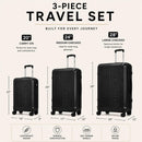 IZOD Zane Expandable ABS Hard shell Lightweight 360 Dual Spinning Wheels Combo Lock 28", 24", 20" 3 Piece Luggage Set