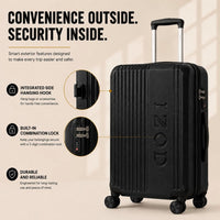 IZOD Zane Expandable ABS Hard shell Lightweight 360 Dual Spinning Wheels Combo Lock 28", 24", 20" 3 Piece Luggage Set