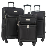 IZOD Ocean Soft Shell Lightweight Expandable 360 Dual Spinning Wheels Combo Lock 28", 24", 20" 3 Piece Luggage Set