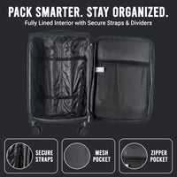 IZOD Ocean Soft Shell Lightweight Expandable 360 Dual Spinning Wheels Combo Lock 28", 24", 20" 3 Piece Luggage Set