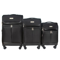 IZOD Ocean Soft Shell Lightweight Expandable 360 Dual Spinning Wheels Combo Lock 28", 24", 20" 3 Piece Luggage Set