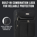 IZOD Ocean Soft Shell Lightweight Expandable 360 Dual Spinning Wheels Combo Lock 28", 24", 20" 3 Piece Luggage Set