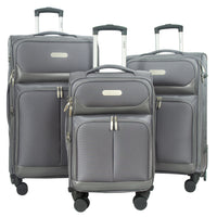 IZOD Ocean Soft Shell Lightweight Expandable 360 Dual Spinning Wheels Combo Lock 28", 24", 20" 3 Piece Luggage Set
