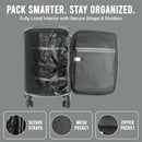 IZOD Ocean Soft Shell Lightweight Expandable 360 Dual Spinning Wheels Combo Lock 28", 24", 20" 3 Piece Luggage Set