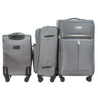 IZOD Ocean Soft Shell Lightweight Expandable 360 Dual Spinning Wheels Combo Lock 28", 24", 20" 3 Piece Luggage Set