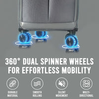 IZOD Ocean Soft Shell Lightweight Expandable 360 Dual Spinning Wheels Combo Lock 28", 24", 20" 3 Piece Luggage Set