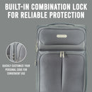 IZOD Ocean Soft Shell Lightweight Expandable 360 Dual Spinning Wheels Combo Lock 28", 24", 20" 3 Piece Luggage Set