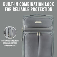 IZOD Ocean Soft Shell Lightweight Expandable 360 Dual Spinning Wheels Combo Lock 28", 24", 20" 3 Piece Luggage Set