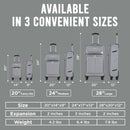 IZOD Ocean Soft Shell Lightweight Expandable 360 Dual Spinning Wheels Combo Lock 28", 24", 20" 3 Piece Luggage Set