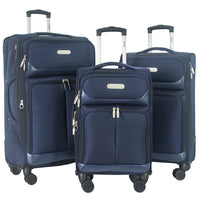 IZOD Ocean Soft Shell Lightweight Expandable 360 Dual Spinning Wheels Combo Lock 28", 24", 20" 3 Piece Luggage Set