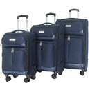 IZOD Ocean Soft Shell Lightweight Expandable 360 Dual Spinning Wheels Combo Lock 28", 24", 20" 3 Piece Luggage Set