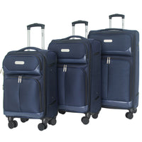 IZOD Ocean Soft Shell Lightweight Expandable 360 Dual Spinning Wheels Combo Lock 28", 24", 20" 3 Piece Luggage Set