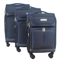 IZOD Ocean Soft Shell Lightweight Expandable 360 Dual Spinning Wheels Combo Lock 28", 24", 20" 3 Piece Luggage Set