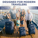IZOD Ocean Soft Shell Lightweight Expandable 360 Dual Spinning Wheels Combo Lock 28", 24", 20" 3 Piece Luggage Set