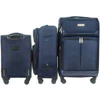 IZOD Ocean Soft Shell Lightweight Expandable 360 Dual Spinning Wheels Combo Lock 28", 24", 20" 3 Piece Luggage Set