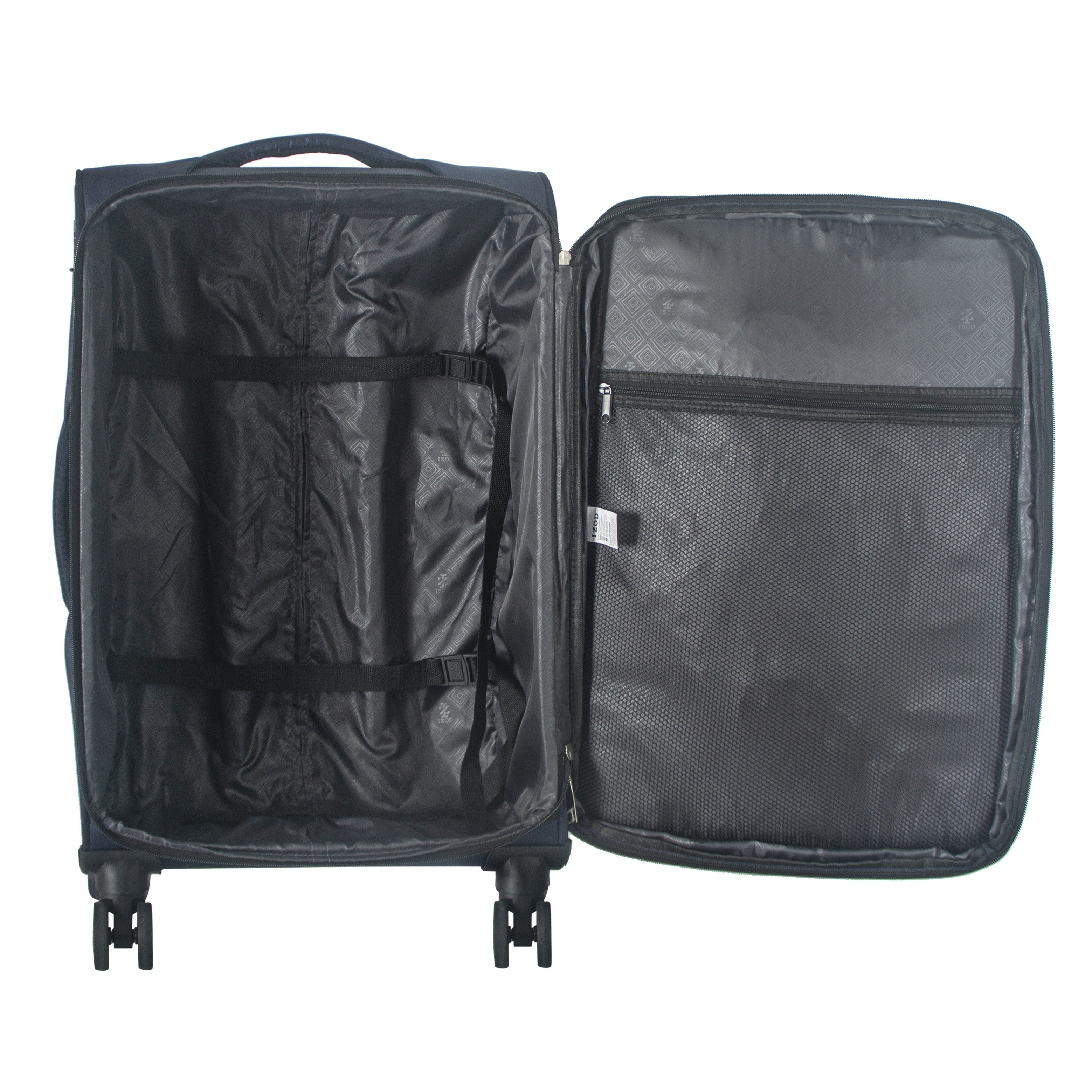 IZOD Ocean Soft Shell Lightweight Expandable 360 Dual Spinning Wheels Combo Lock 28", 24", 20" 3 Piece Luggage Set