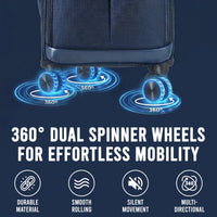IZOD Ocean Soft Shell Lightweight Expandable 360 Dual Spinning Wheels Combo Lock 28", 24", 20" 3 Piece Luggage Set