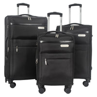 IZOD River Soft Shell Lightweight Expandable 360 Dual Spinning Wheels Combo Lock 28", 24", 20" 3 Piece Luggage Set